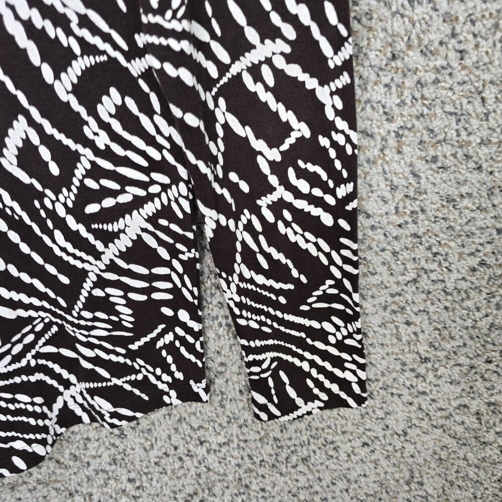 Chicos Top Womens 0 US Small‎ Brown Printed Scoop Neck Long Sleeve Casual Ladies - Picture 2 of 7